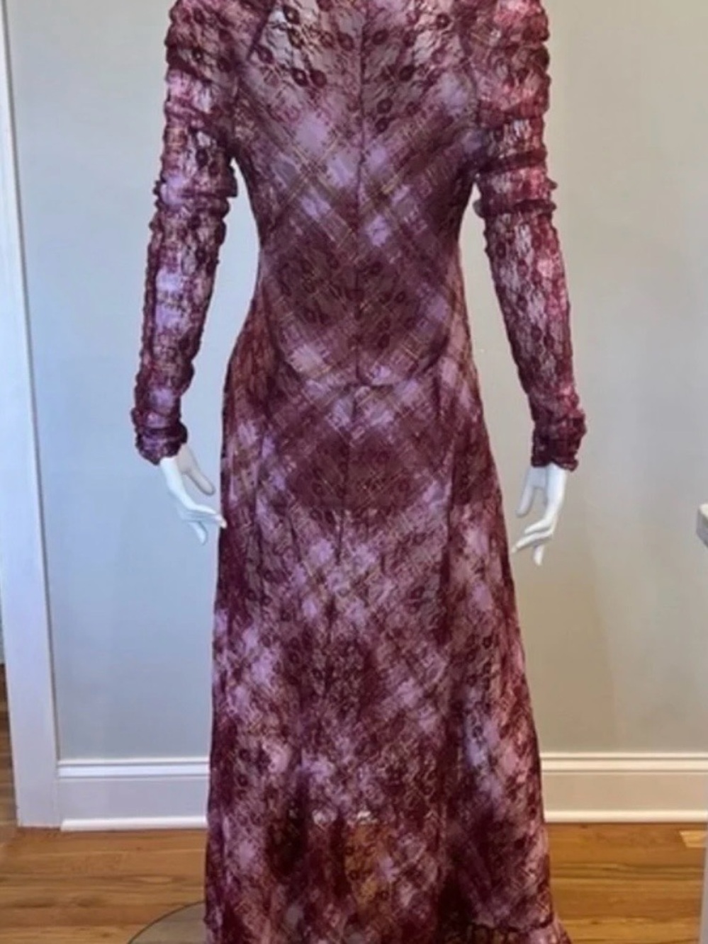 Free people Rudi tartan lace plaid maxi dress nwt large - Picture 5 of 14